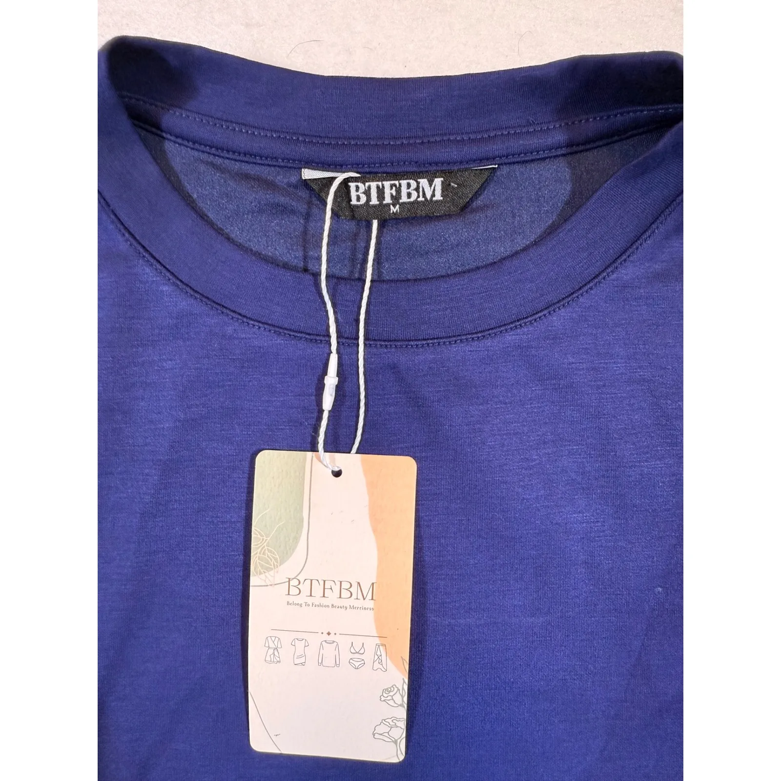 BTFBM Navy Blue Long Sleeve Maxi Dress Pleated Skirt Midi Length Size M Size M - Image 5