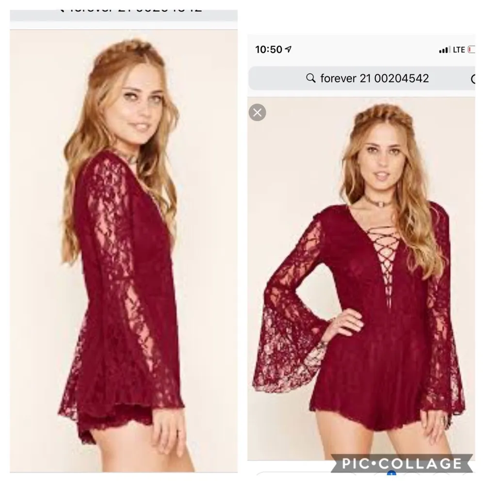F21 New bellsleeve floral lace crochet romper Sz S - Image 3