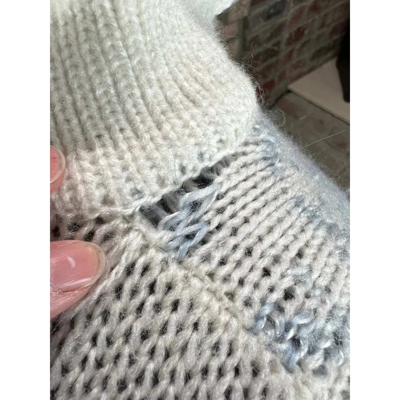 sweater patterned geometric leaves vintage 1980s pastel collared Pink Size L - Image 9