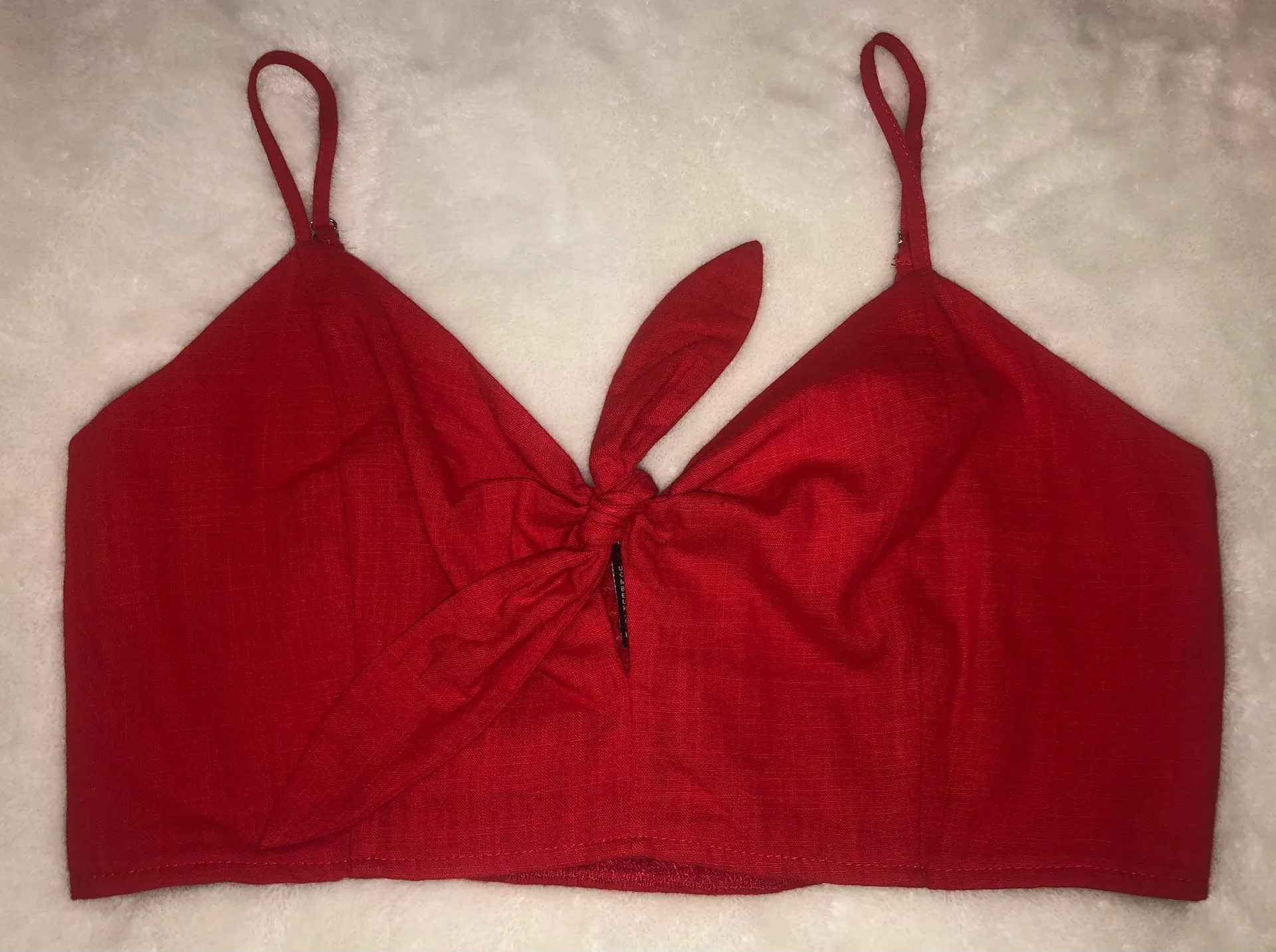 Red Cropped Tie Tank - Image 2