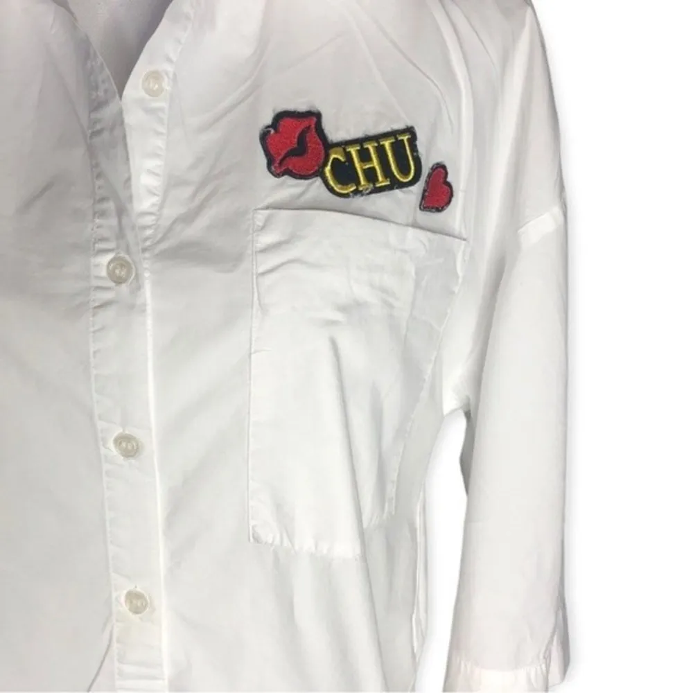 Love Tree Patched Front 3/4 Sleeve Button Down Shirt - Image 39