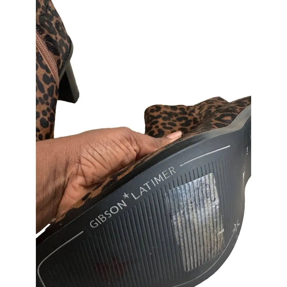 Gibson Latimer 7M Leopard Print Ankle Boots With 3-Inch Block Heel & Side Zipper - Image 3