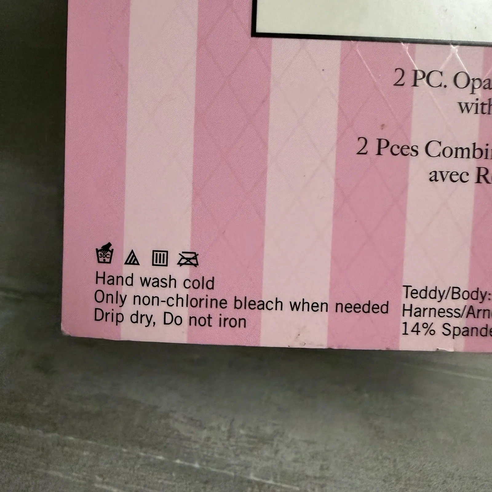 2 Piece Opaque Long Sleeve Bodystockings w/ Harness Teddy Overlay, Model 89151 - Image 7