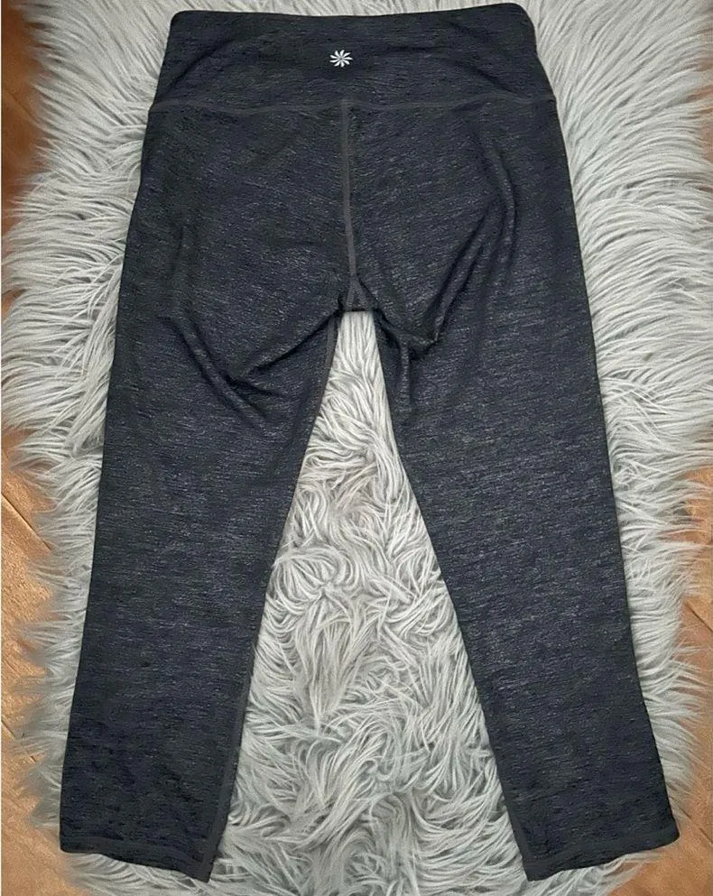 ATHLETA High Rise Quest Chaturanga Yoga Pants Cropped Gray Charcoal Size XS - Image 3