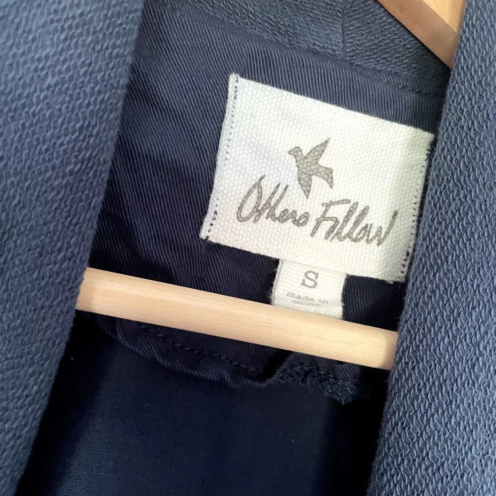 Others Follow navy blue cowl neck full zip jacket sweater women's size S cotton - Image 3