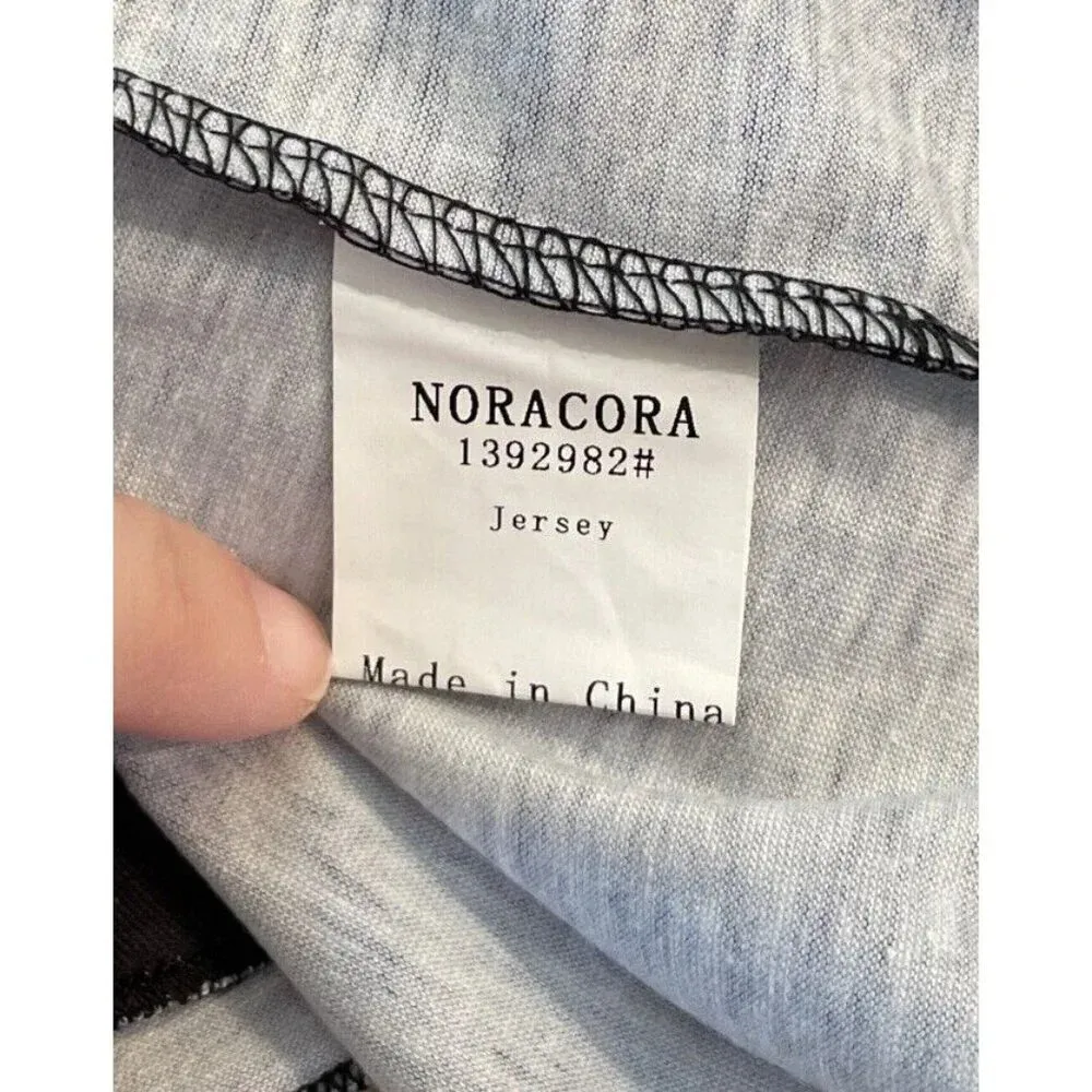 Noracora Women's XXL Long Bell‎ Sleeve Tunic Top Jersey Blue Black Geometric NEW Size undefined - Image 9