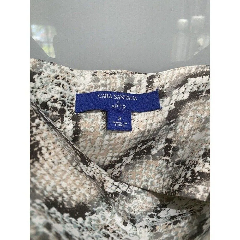 Carla Santana x Apt 9 Women's Long Snake Print Silky Flowly Slip On Dress Sz S - Image 3