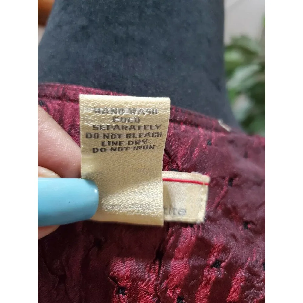 Choices Women's Burgundy Polyester Long Sleeve Button Down Casual Jacket Size PM - Image 10