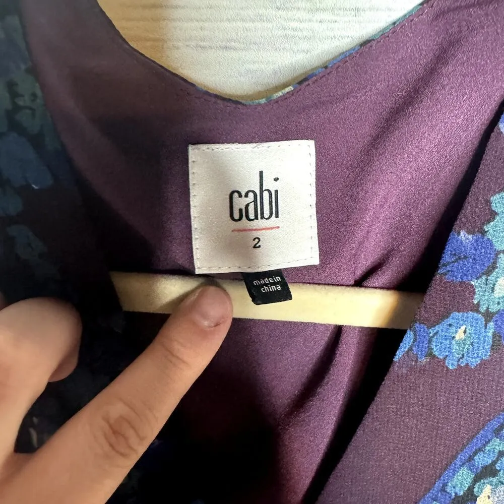 𝅺CABI Paisley Treasure Floral Style 3461 Midi Dress With Pockets Size 2 - Image 5