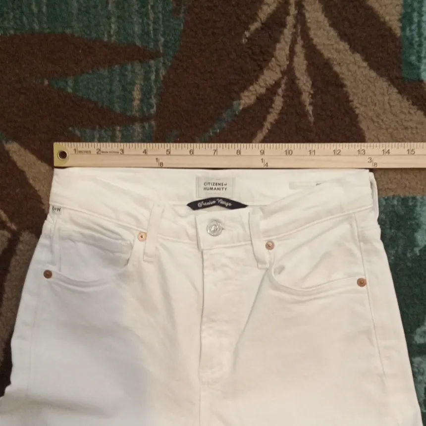 Citizens Of Humanity Isola Slim White Jeans Organic Cotton Viscose Womens 25 - Image 10