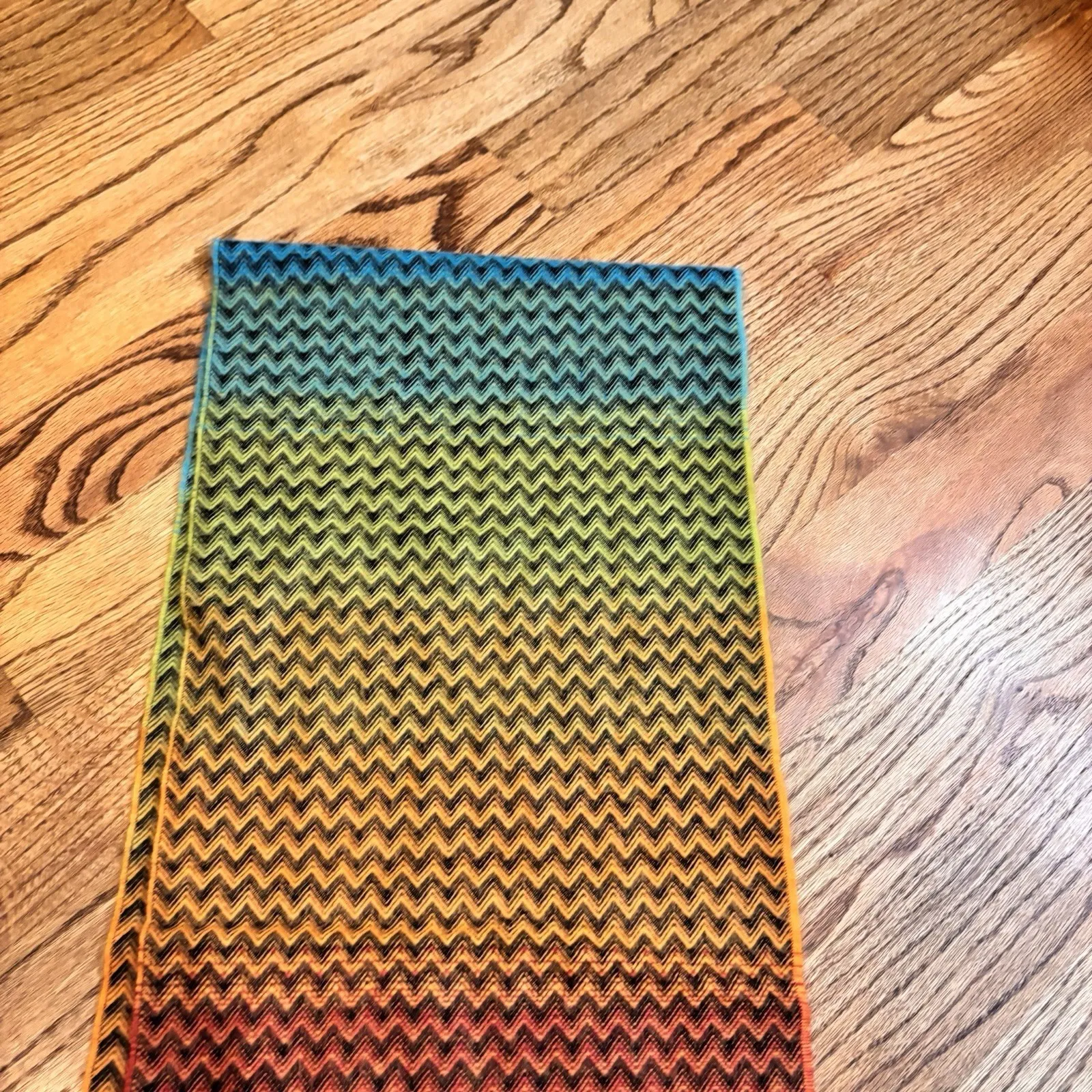 Softer Than Cashmere Manhattan Hat Co Chevron Rainbow Scarf Fringe - Image 4