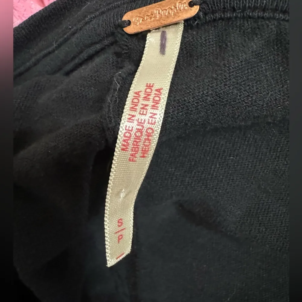 Free People Solid Black Short Sleeve Tee - Image 5