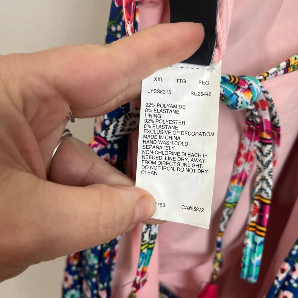 Laundry by Shelli Segal Patchwork Plunge One Piece Swimsuit Size XXL - Image 12