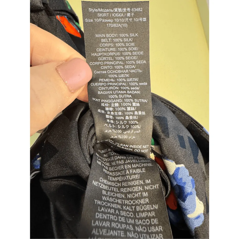 Tory Burch NWT Ruffled Floral Silk Jacquard Skirt in Navy Tea Rose Size 10 - Image 10