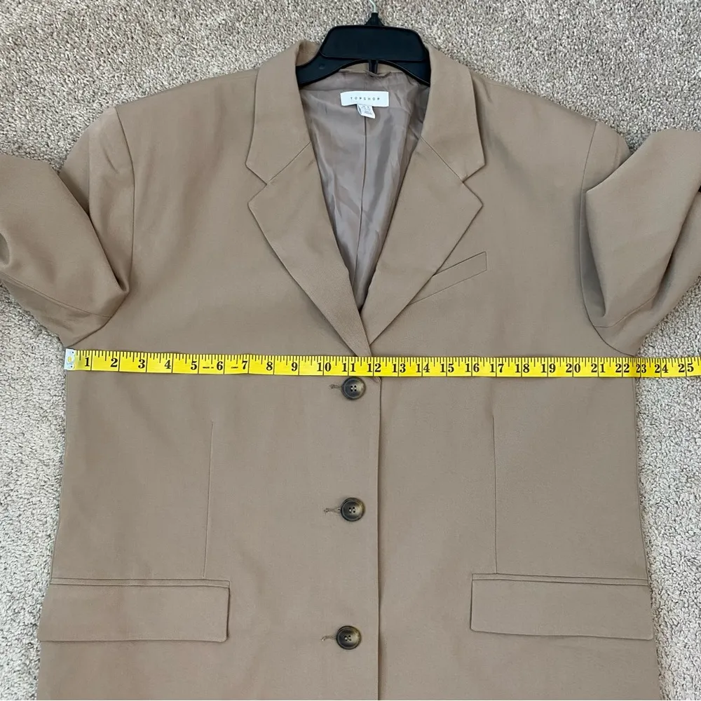Topshop Belted Blazer Jacket Beige 12 - Image 11