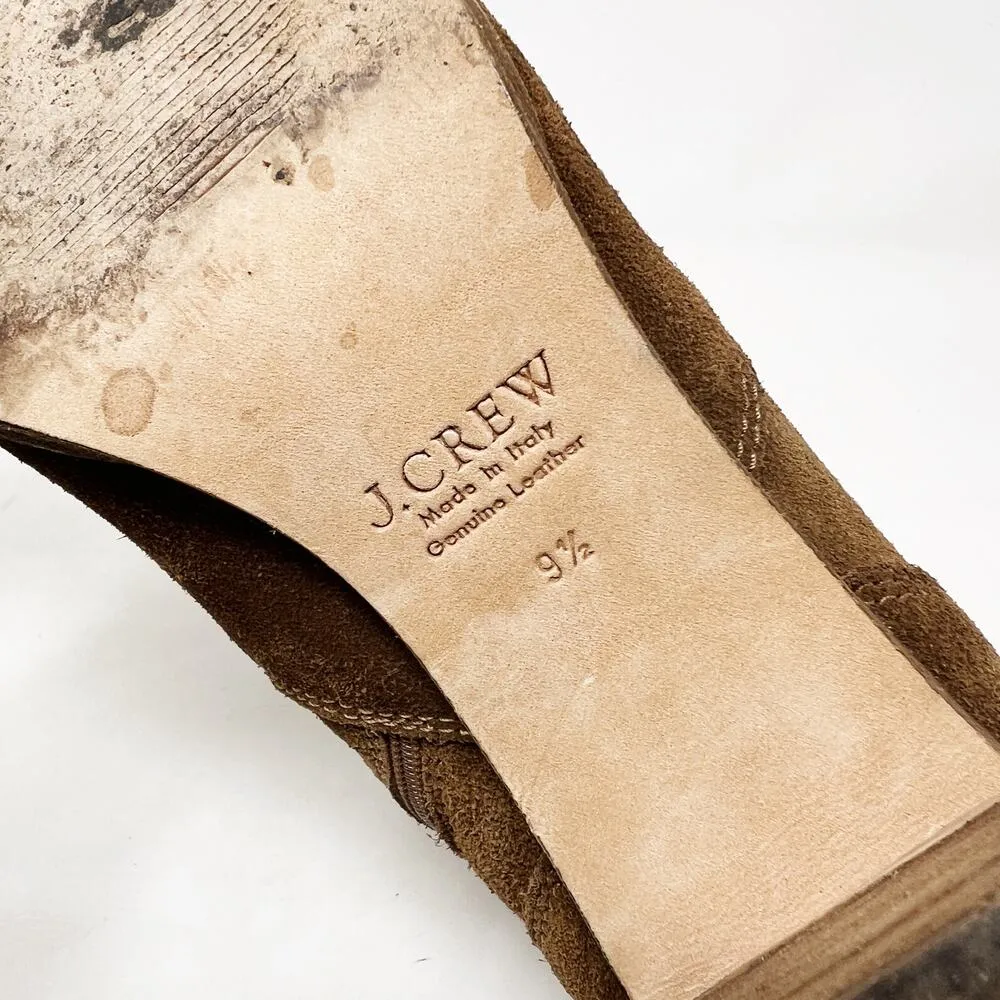[J. Crew] Brown Nubuck Suede Leather Aggie Chunky Heel Ankle Boots Booties 9.5 - Image 10