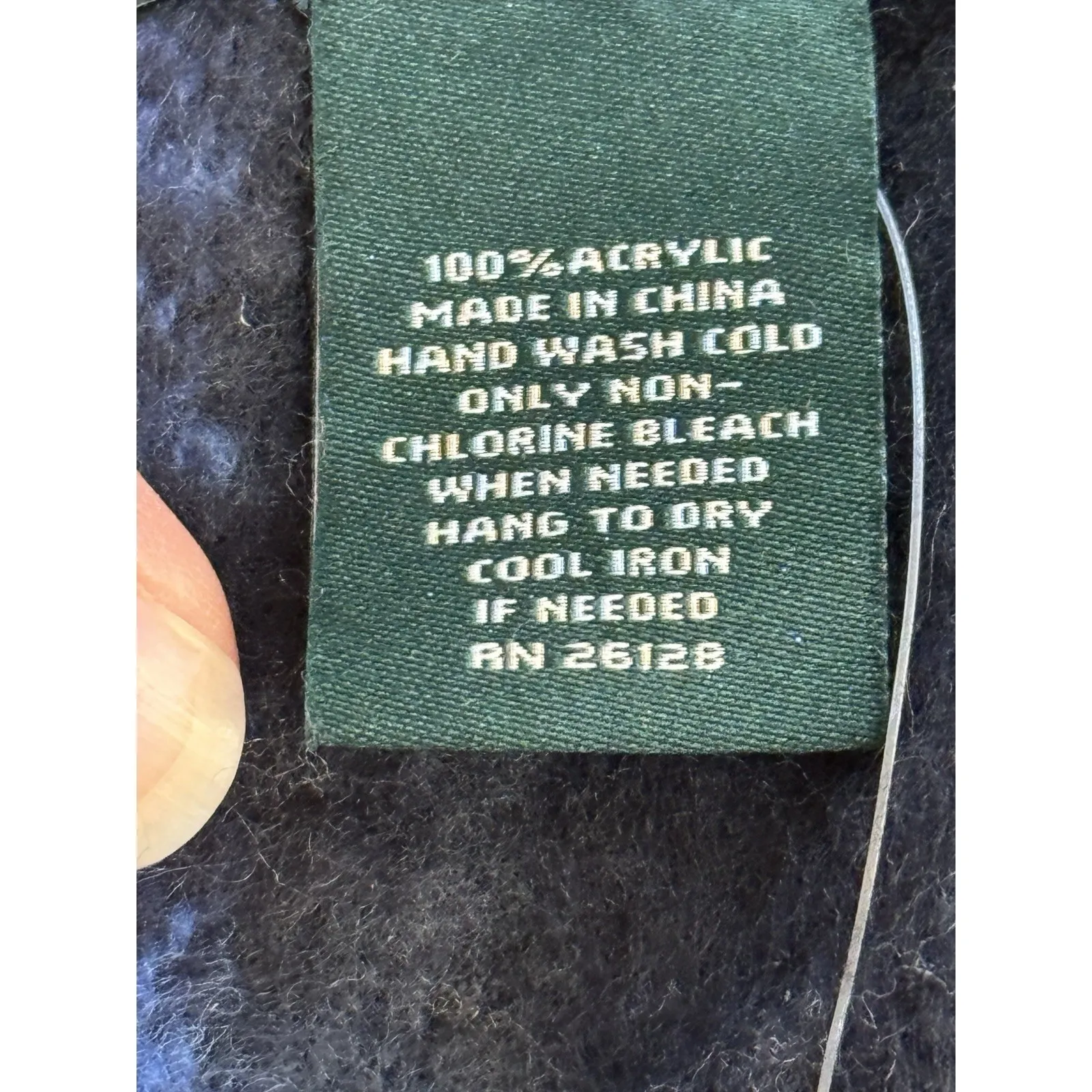 Lauren Ralph Lauren Blue Checked Large Scarf Shawl‎ 25•84" Fringe - Image 4