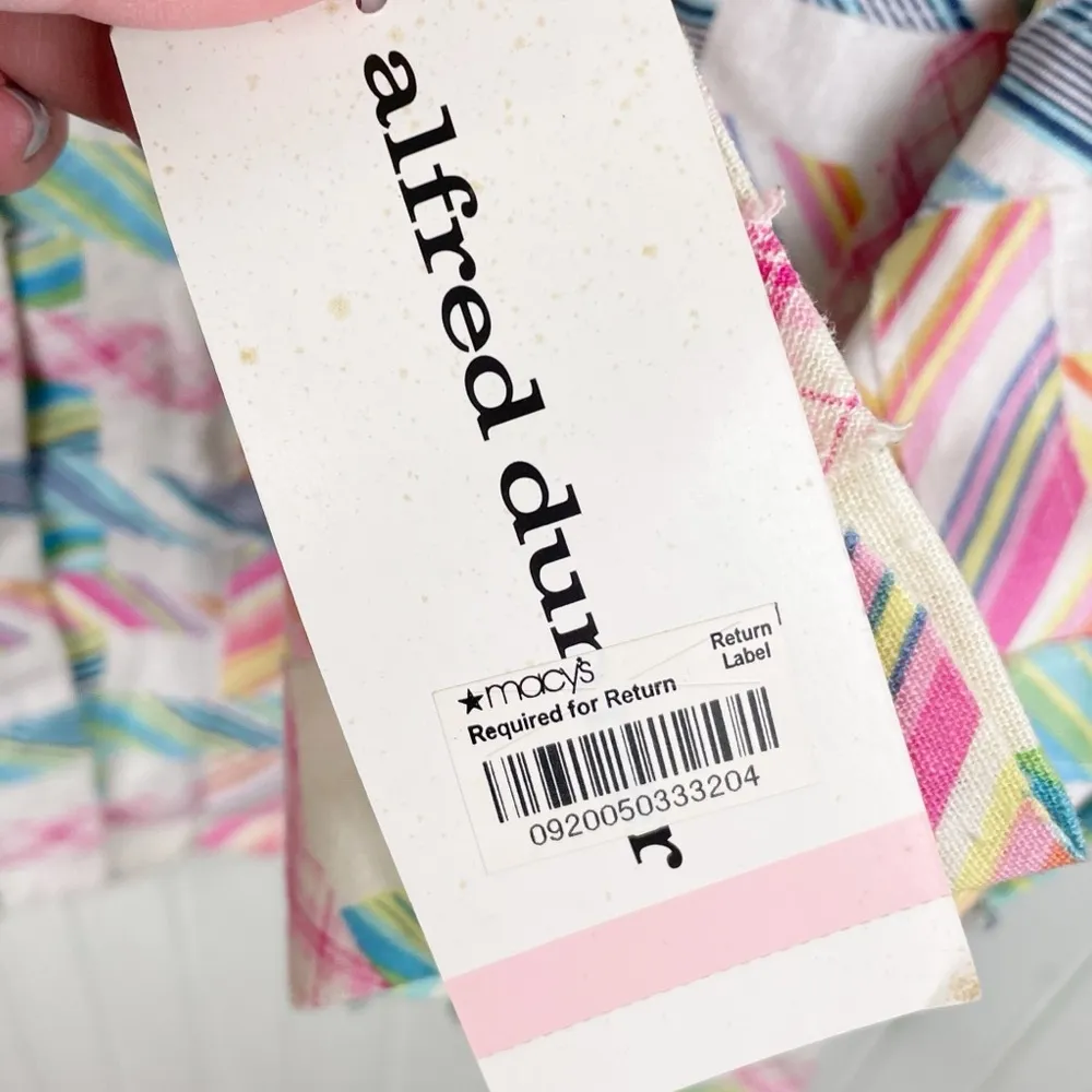 Alfred Dunner Linen Mixed Print Plaid Patchwork Jacket Shacket Size 10 NWT - Image 6