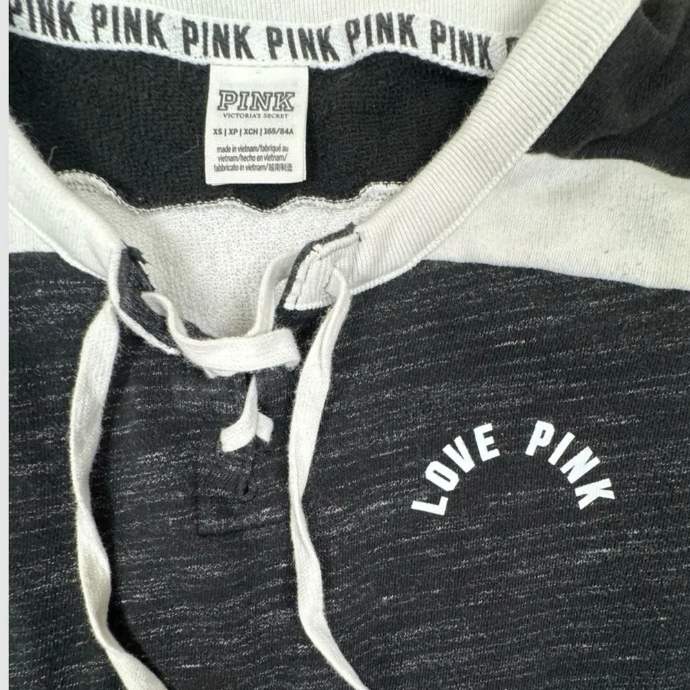 PiNK Victoria’s Secret Black Hockey Jersey Graphic Pullover Sweatshirt Top XS - Image 11