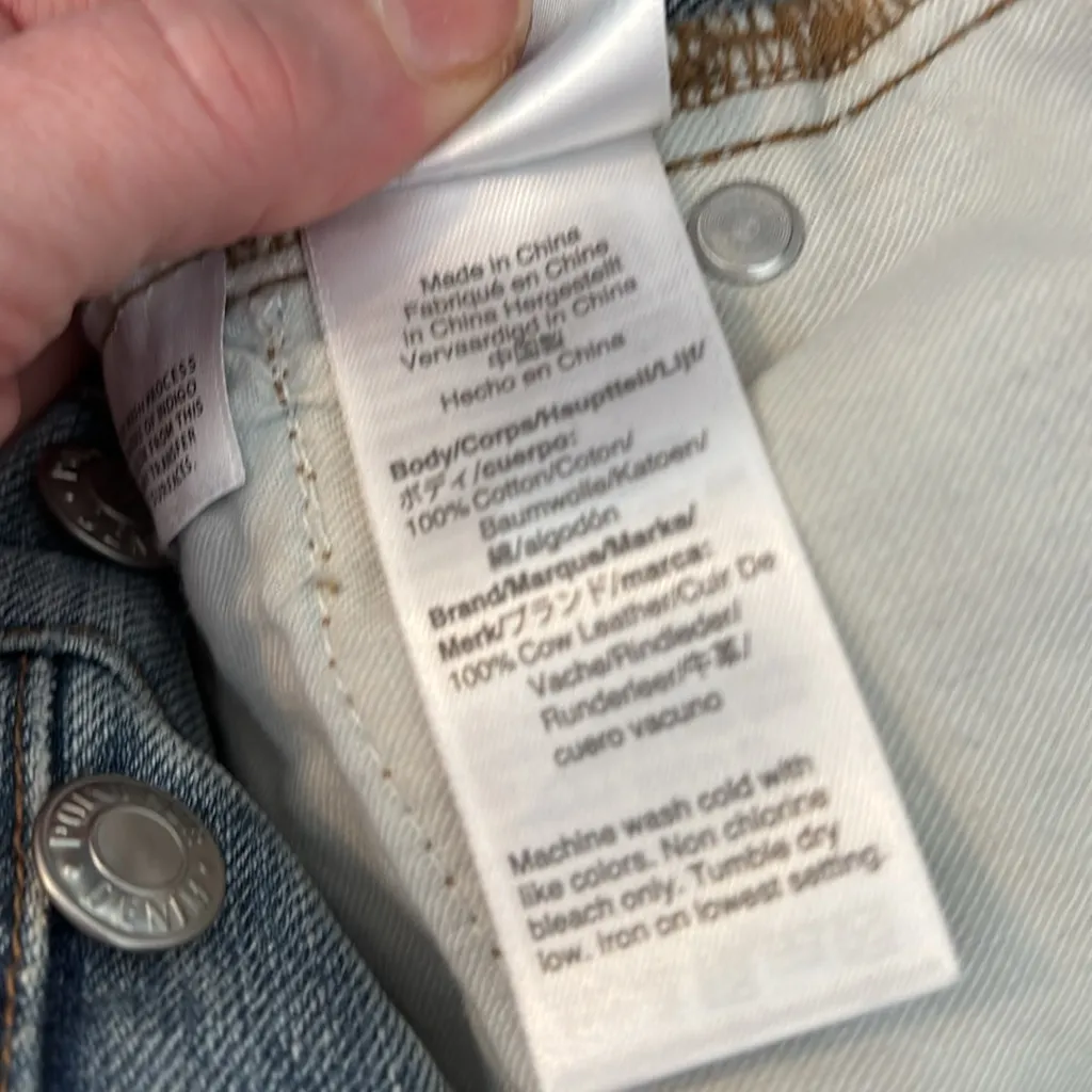 J Crew point sur distressed button fly light wash denim straight leg jeans - Image 12