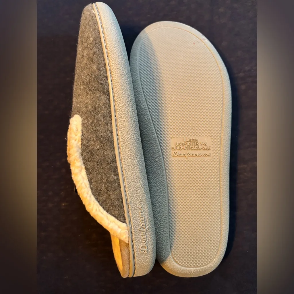 🩶🩶Dearfoams Gray Slippers with Cream Lining size US 9-10🩶❤️‍🔥 - Image 6