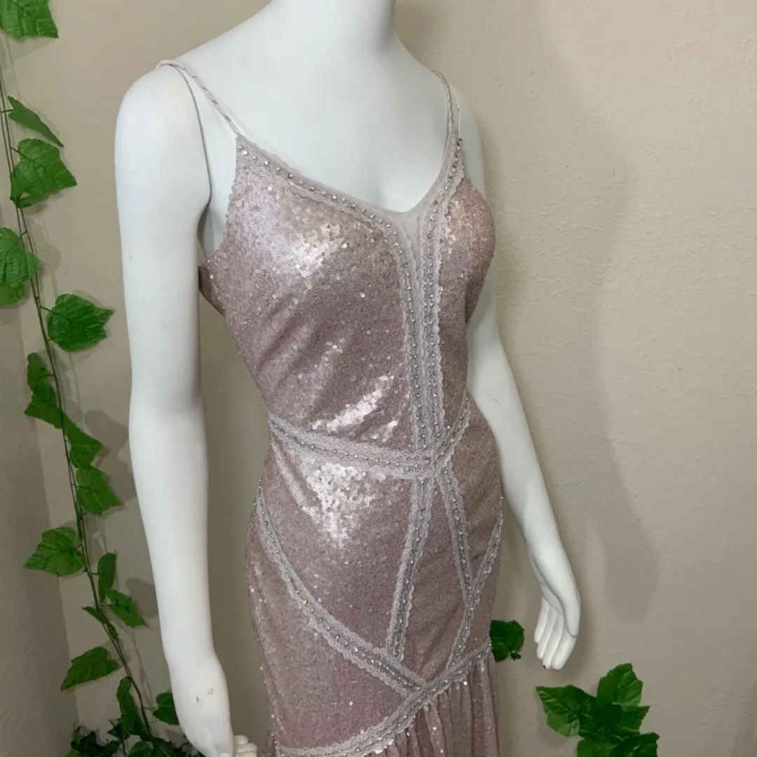 Mignon Mermaid Sequin Pink Prom Wedding Dress - Image 6