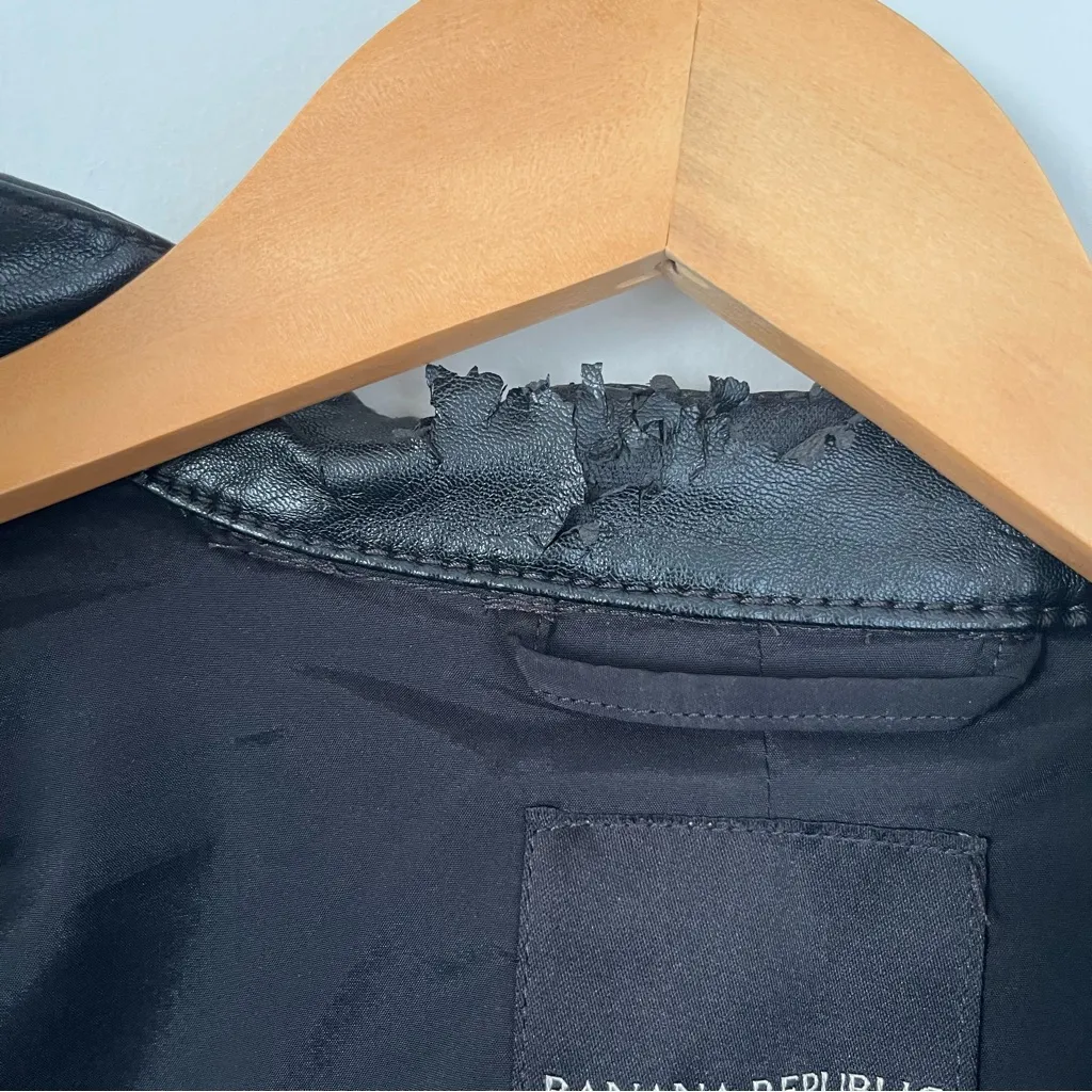 Banana Republic Black Vegan Leather Moto
Jacket Size Medium - Image 7