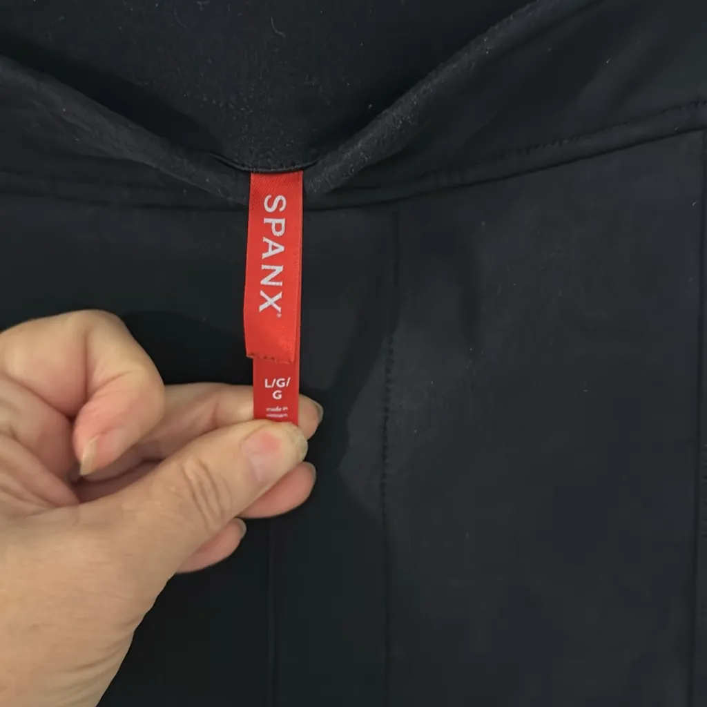 Spanx velvet blue flare leg size large pants - Image 3