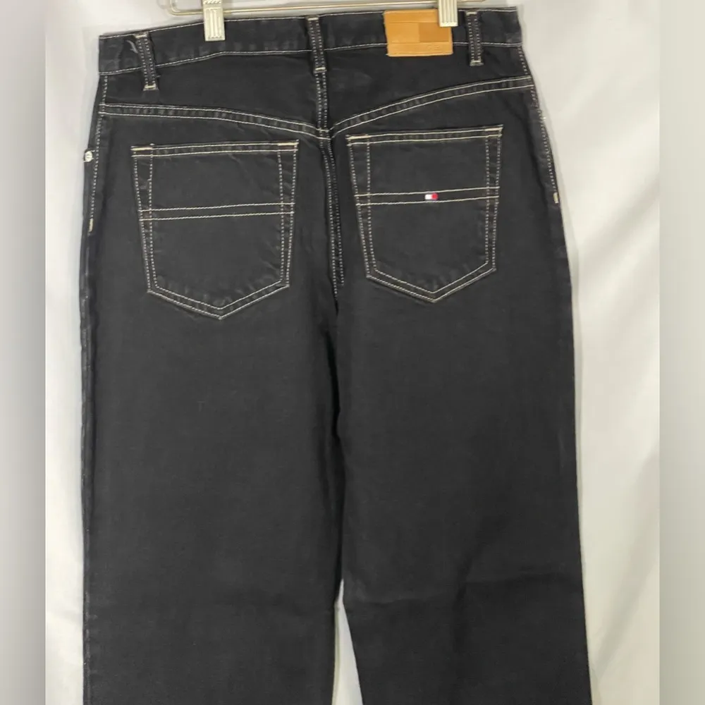 Vintage Retro Y2K Tommy Hilfiger Black Jeans Womens 12 Straight Leg Sz 12 NWOT - Image 3