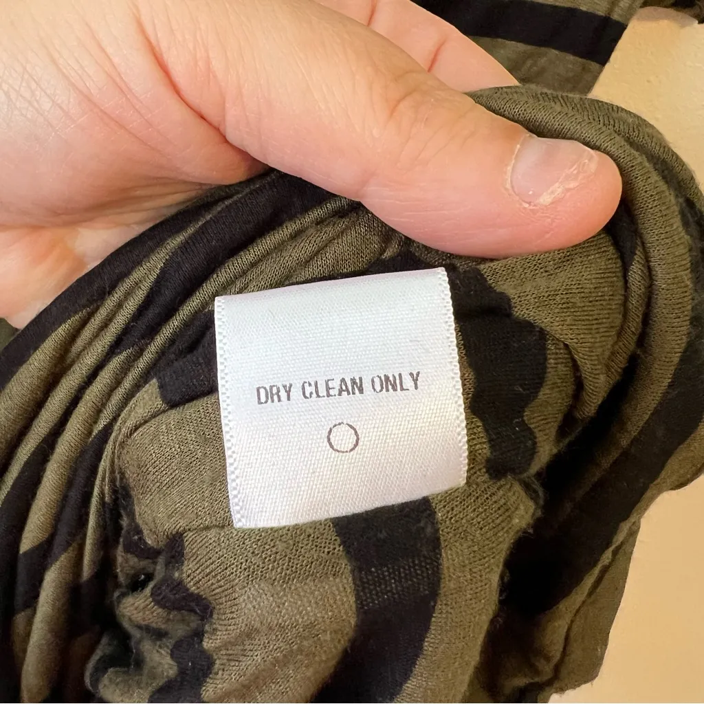 A.L.C Women’s Green‎ Short Sleeve Ruched Bodycon Midi Striped Dress Size Small - Image 7