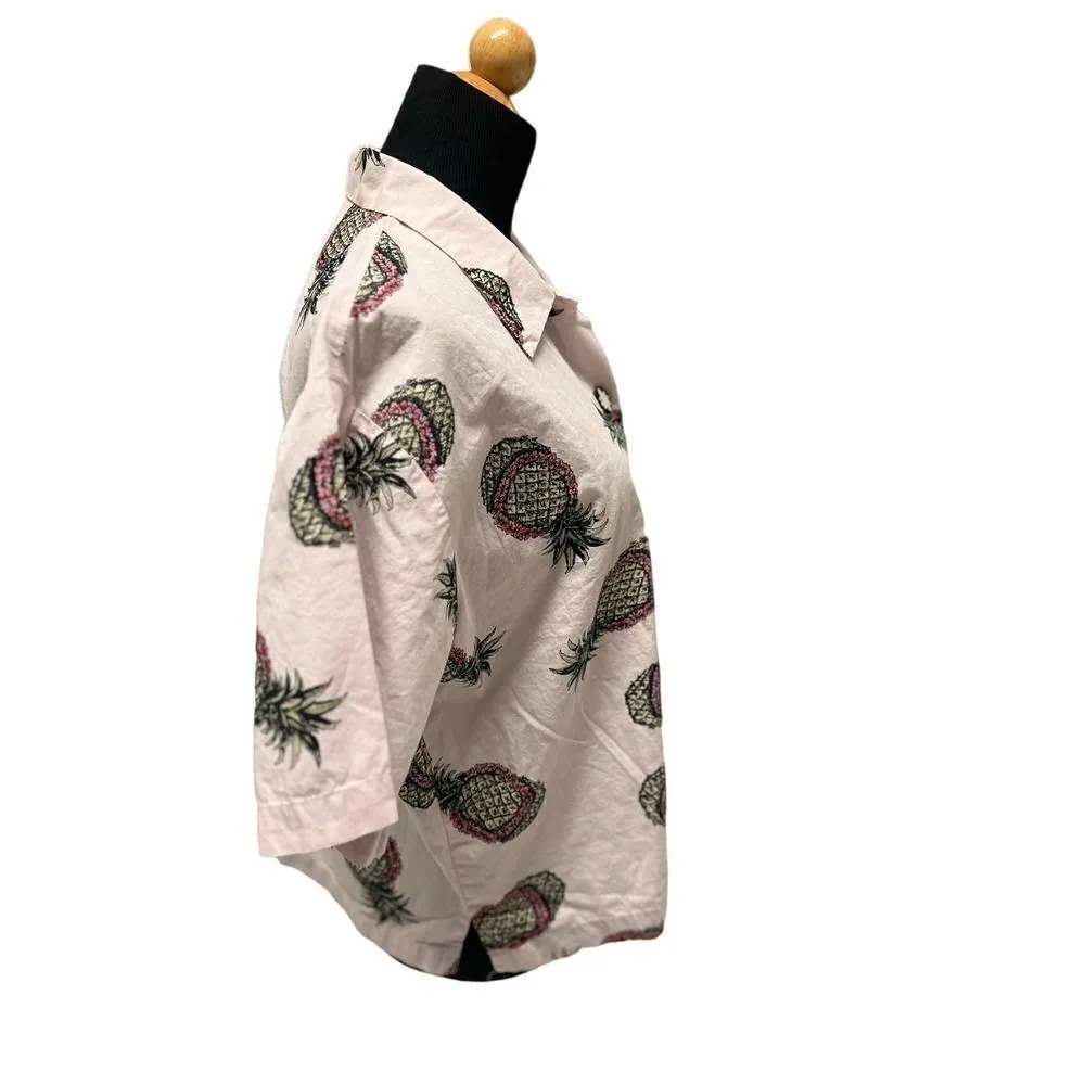 KIYOMI ALOHA PINK SHIRT PINEAPPLE AND LEI SIZE LARGE - Image 6