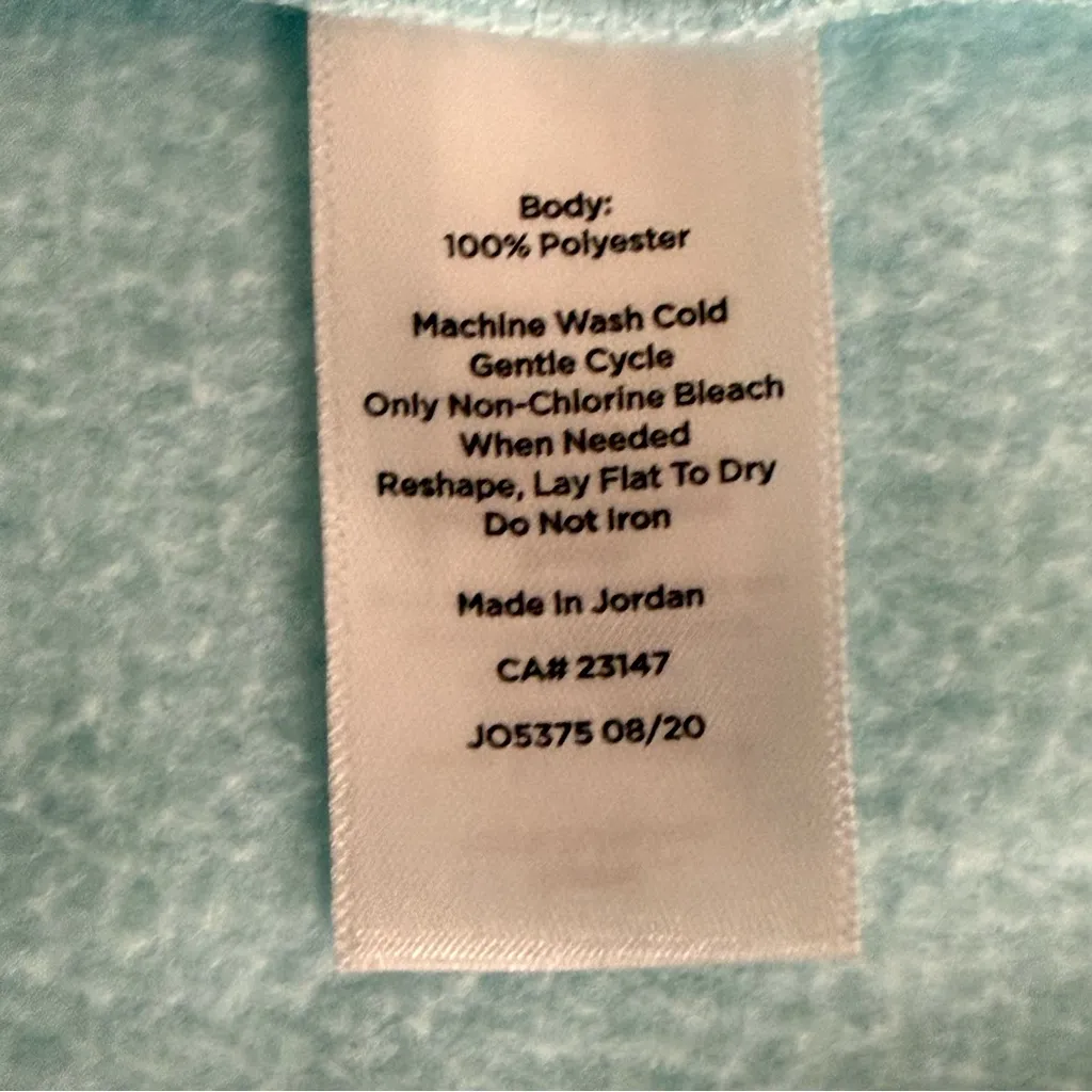 Talbots Cozy Fleece Mock Neck Pullover Aqua Blue Women's Sweatshirt size Medium - Image 6