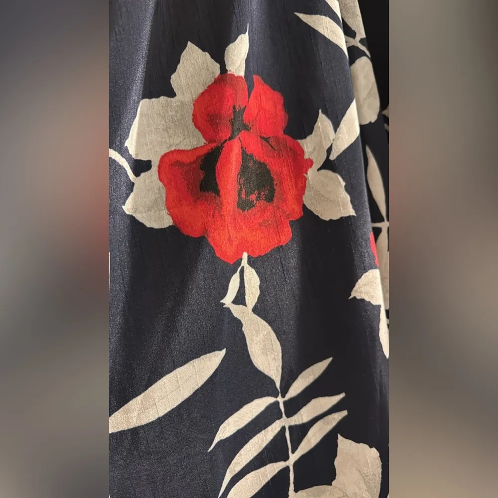 Sequin Hearts Blue Red White Floral Full Tulle Formal Maxi Skirt Size 0 - Image 5