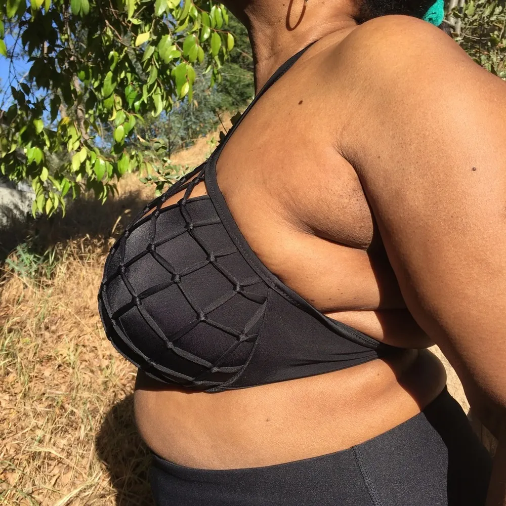 Black bikini top, halter neck bikini top - Image 6