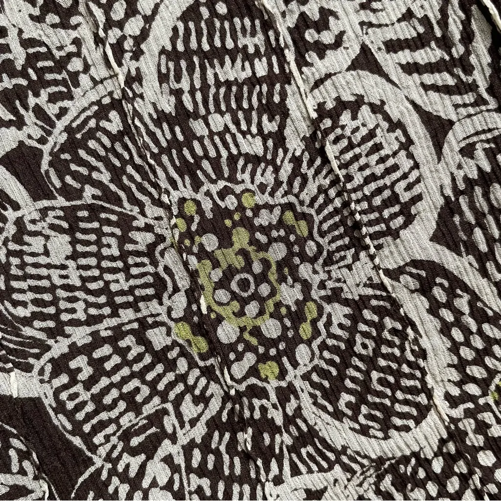 Y2K Vintage Jones New York Chocolate Brown Floral Silk Slip Midi Skirt 14 - Image 5