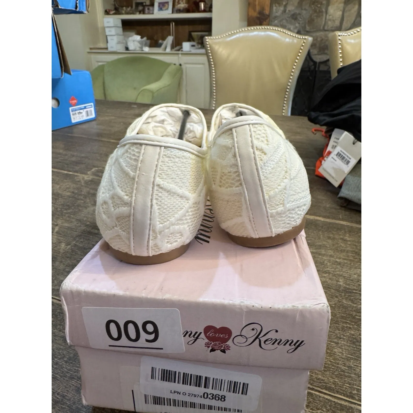 Penny Loves Kenny Knot Lace Ballet Flat White/Ivory Size‎ 8 Embroidered Fairy - Image 5