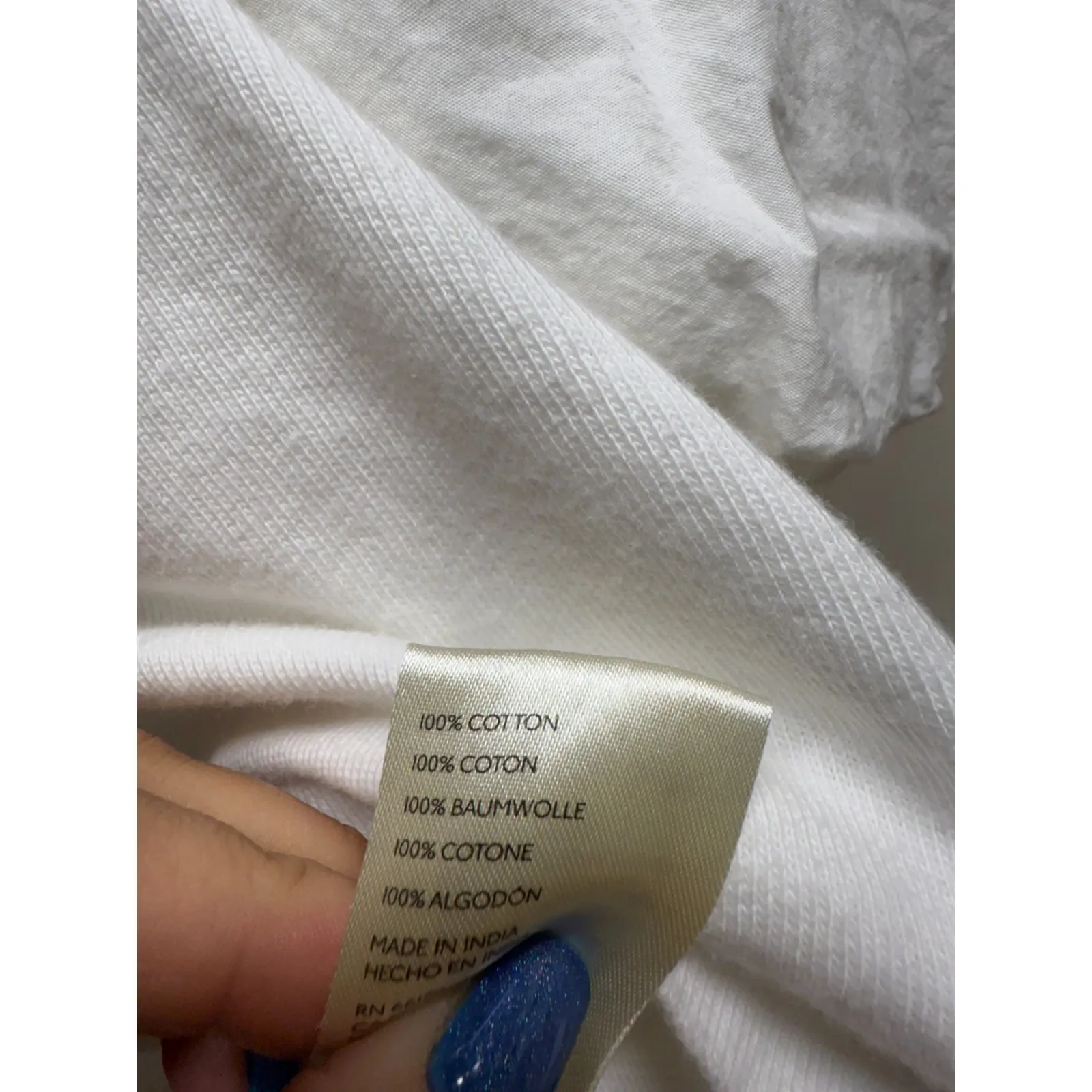 We The Free People Blossom Tee Sz L White Oversized Puff‎ Sleeve Boho Top Grunge - Image 5