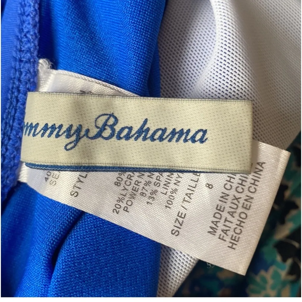 Tommy Bahama One Piece Pearl Swimsuit 8 Cobalt Blue - Image 4