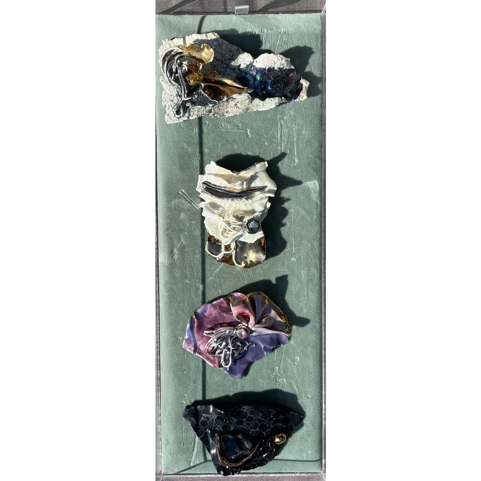 Amy Lacombe Vitage Abstract Ceramic Clay Brooch Jewelry 80' - Image 5