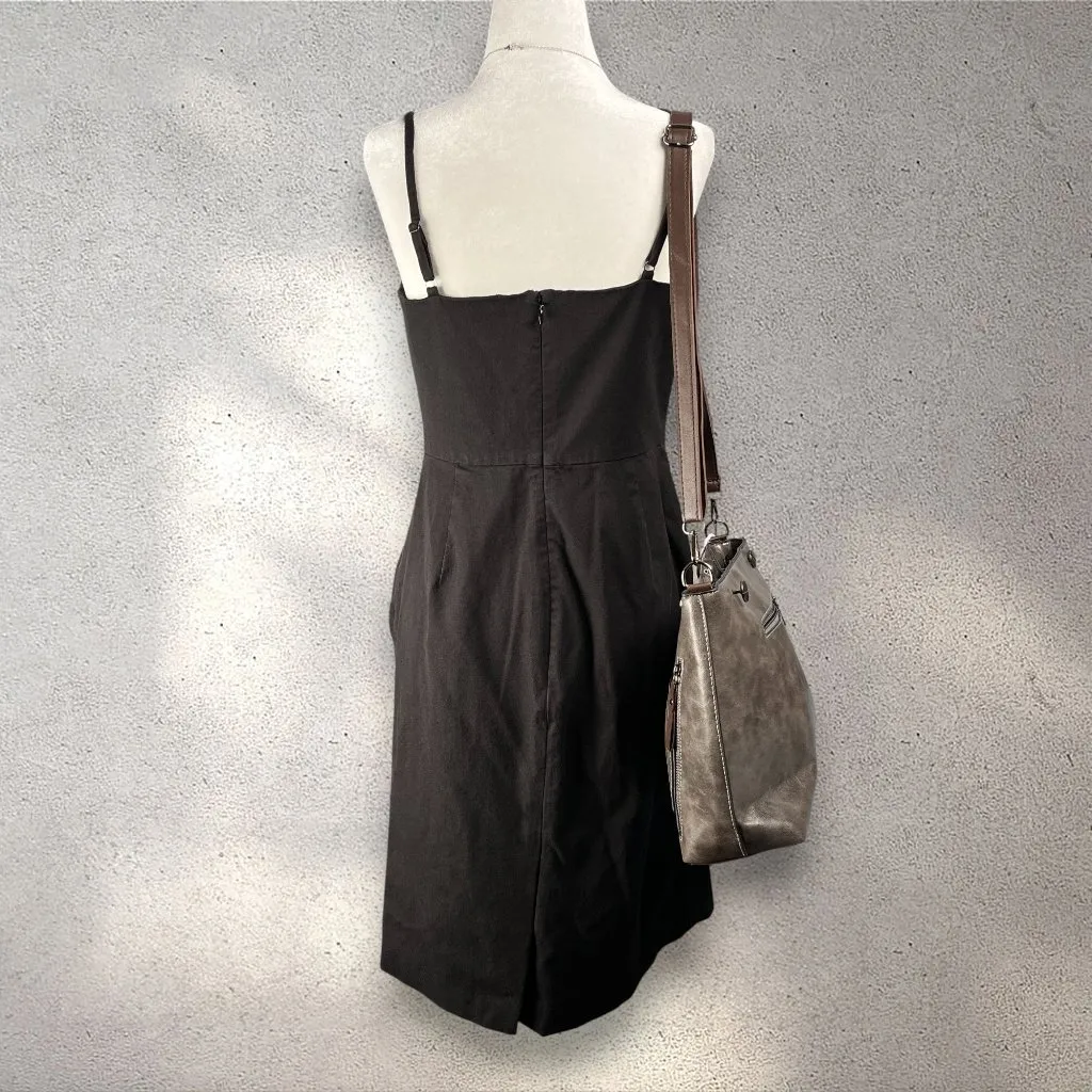 Banana Republic Women’s 8 Black Sheath Dress Strappy Bi-Stretch LBD Cocktail - Image 3