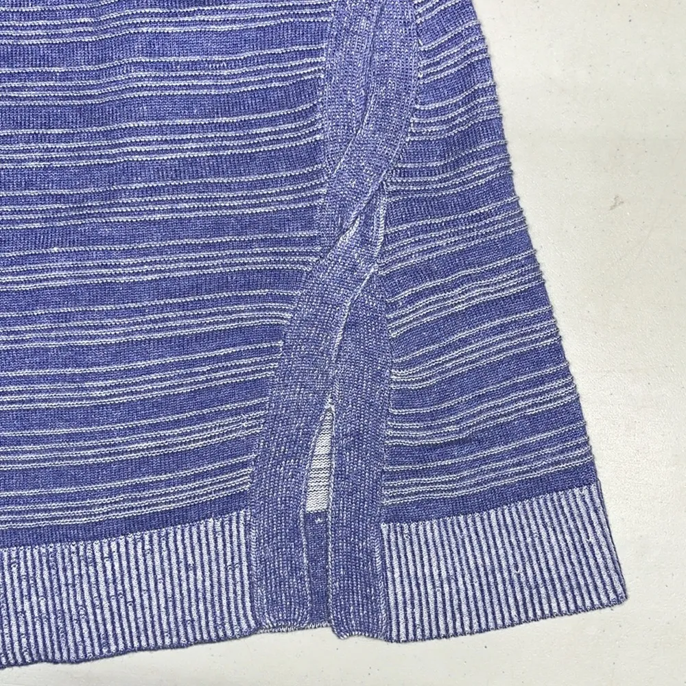 Soft Surroundings NWT XL Blue - White Textured Stripe With a Twist Sweater Top - Image 5