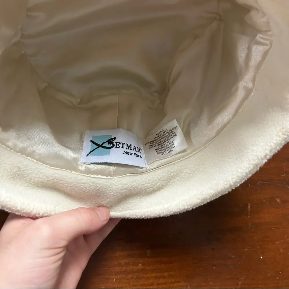 Betmar Cream Fleece Bucket Hat - Image 2
