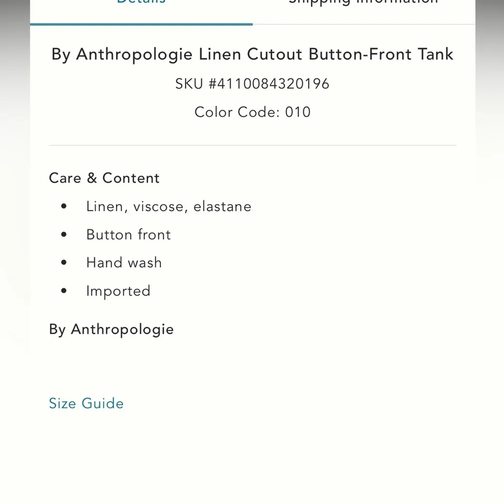 Anthropologie • Linen Cut-Out Button Front Tank - Image 5