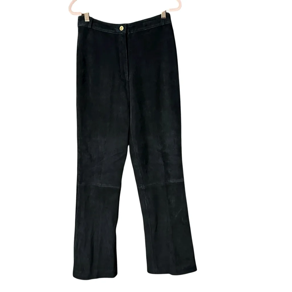 St. John Couture Black Suede Pants Sz 6 - Image 4