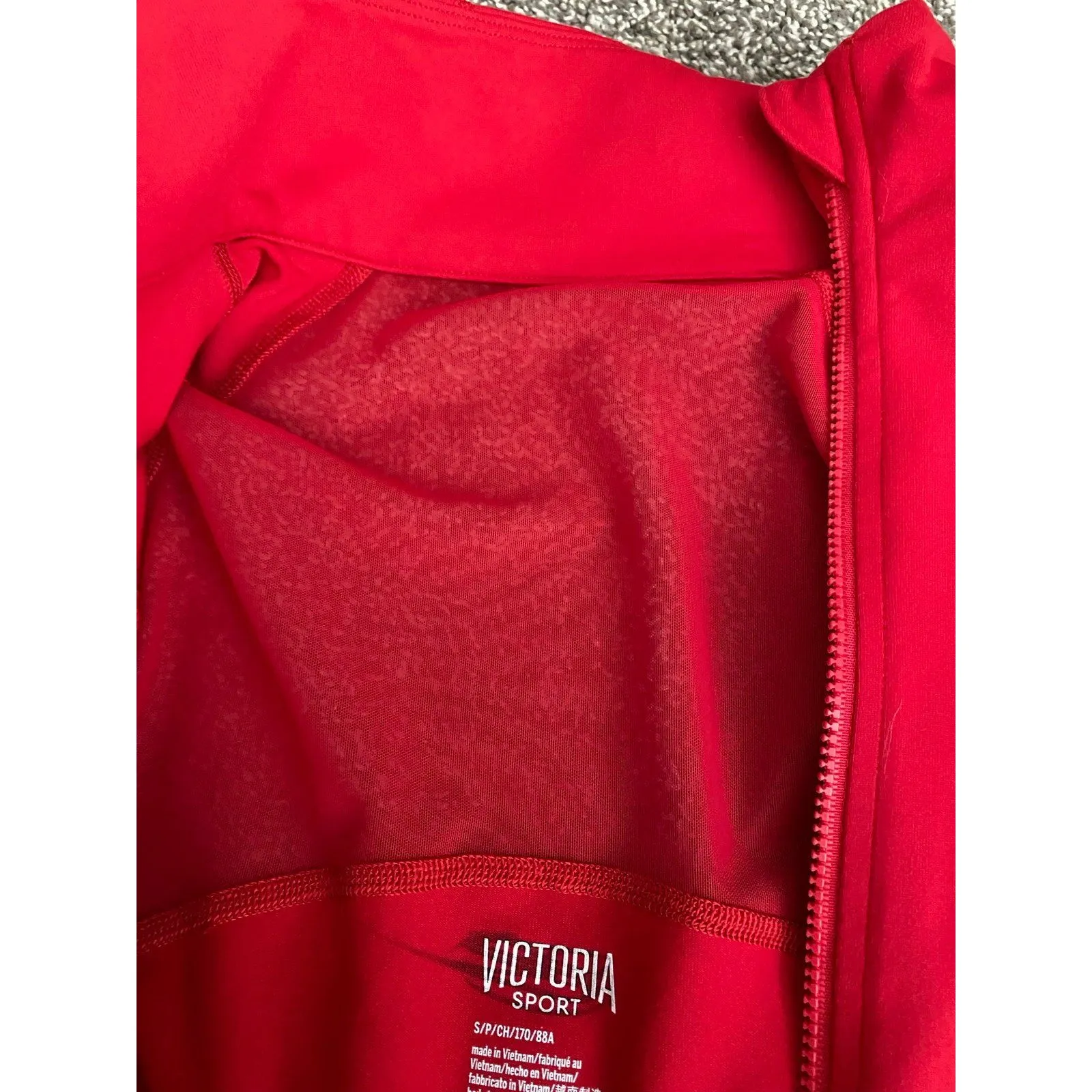 Victoria Sport Red Full Zip Athletic Jacket Small - Image 5