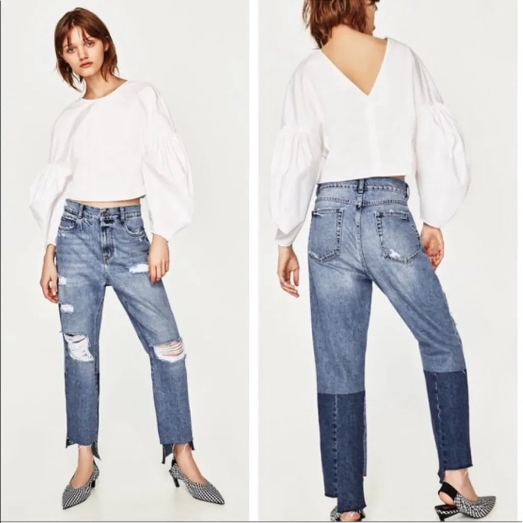 Zara mid-rise straight fit jeans Size 2 - Image 2