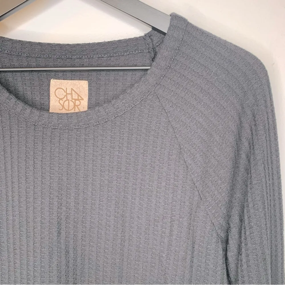 Chaser Black Waffle Knit Long Sleeve Thermal Top Size XL - Image 4