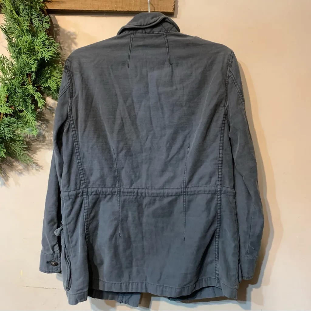 Free People y2k Not Your Brother's Military Jacket Deep Sea Teal Blue - Image 9