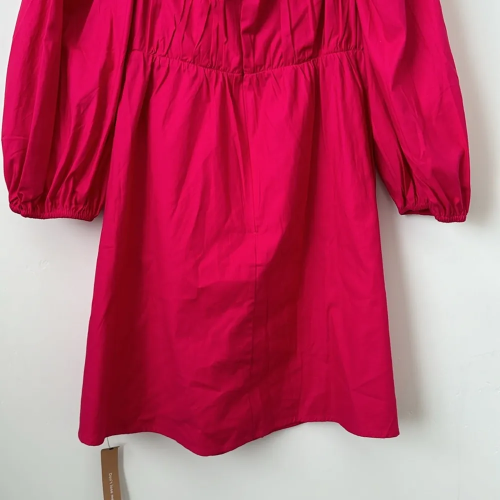 Reformation Farley Corvette Pink Organic Cotton Blend Babydoll Mini Dress Size:4 - Image 9