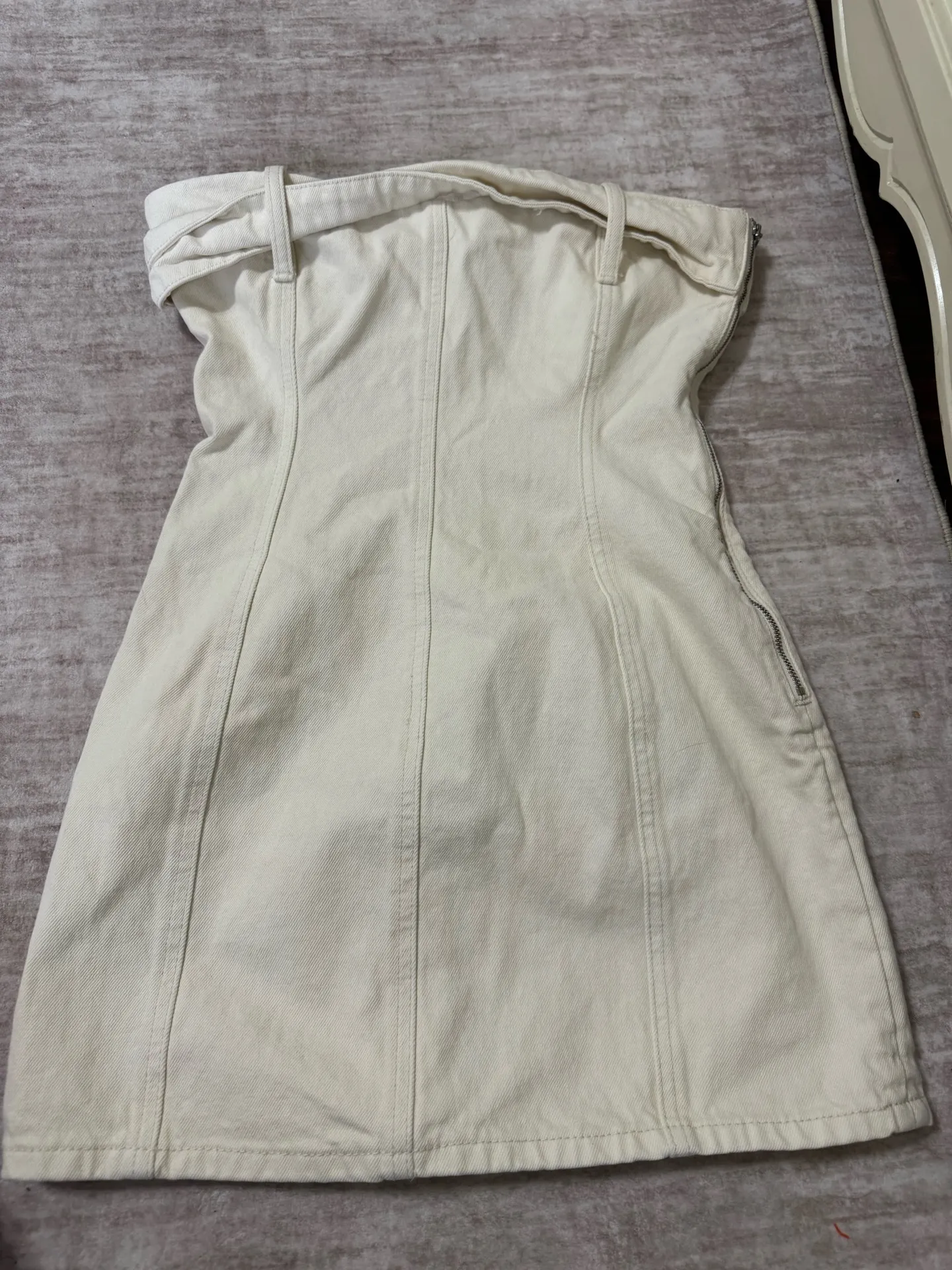 Meshki teddy denim mini dress size small - Image 2